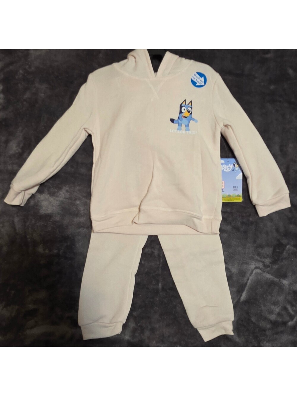 Bluey kids cream 2 piece hoodie and jogger set 5t